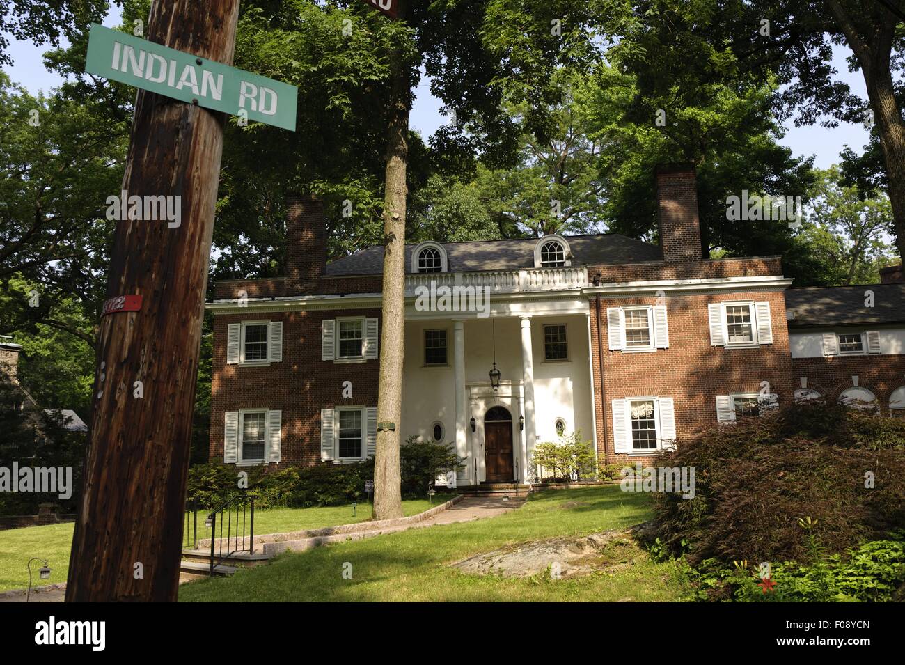 Facade of old mansion in Riverdale, Bronx, New York, USA Stock Photo