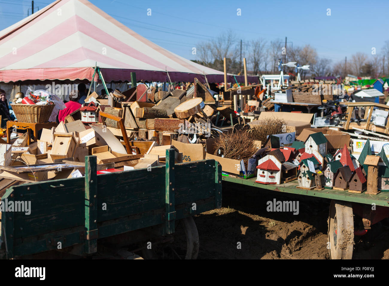 Muddy fields in late winter is why the public sales held by Lancaster County volunteer fire companies are called mud sales. Stock Photo