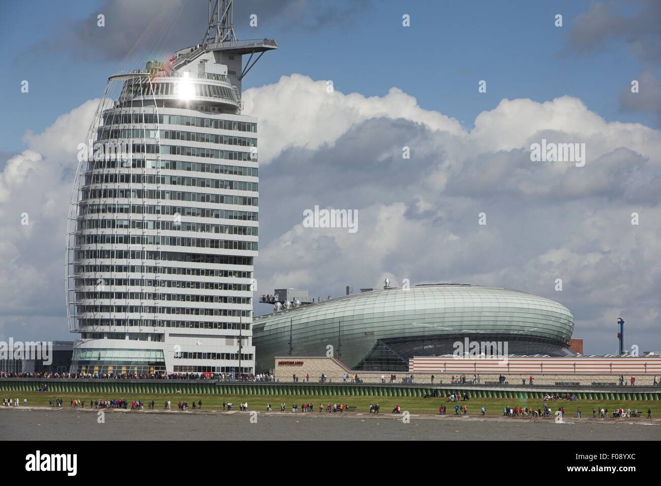 Exterior view of Atlantic Hotel Sail City at HafenCity in Bremerhaven, Bremen, Germany Stock Photo