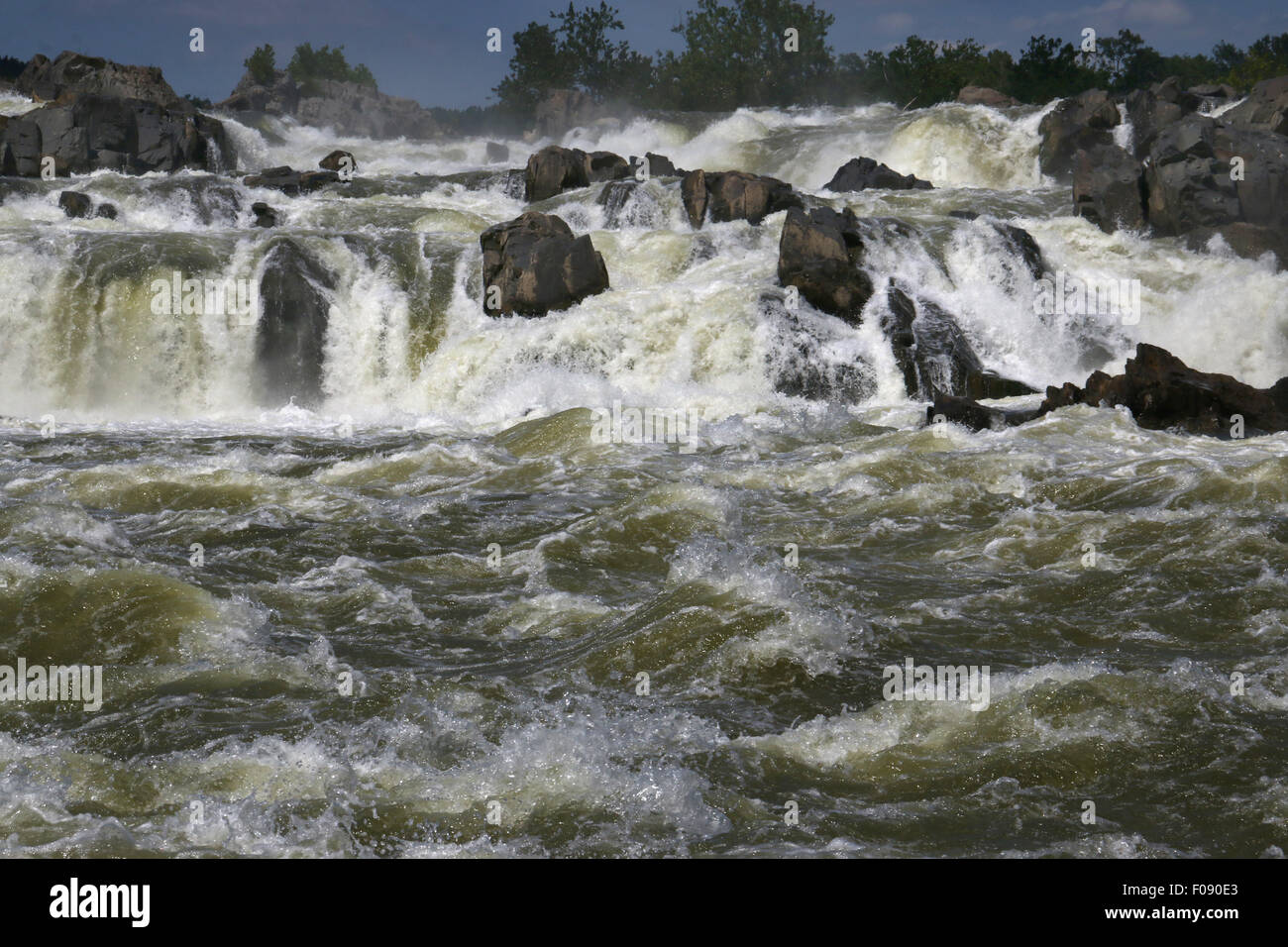 Great Falls of the Potomac River Maryland. Stock Photo