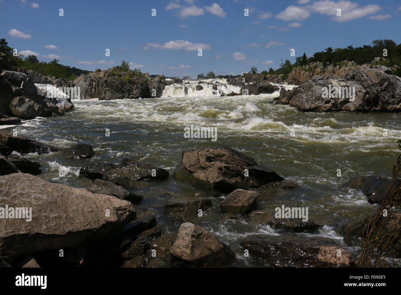 Great Falls of the Potomac River Maryland. Stock Photo
