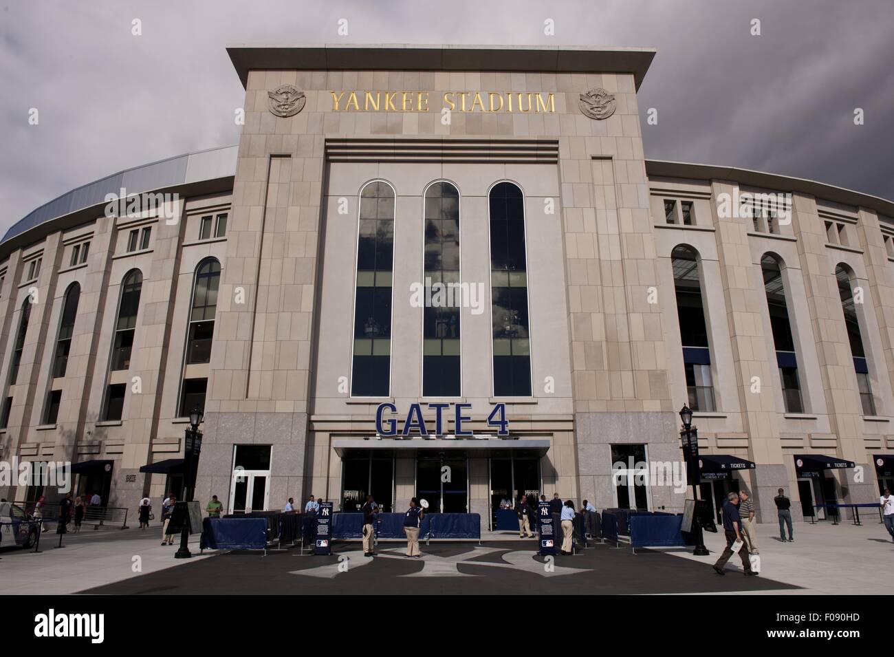 View of people at Gate 4 entrance to the Yankees Stadium, New York, USA