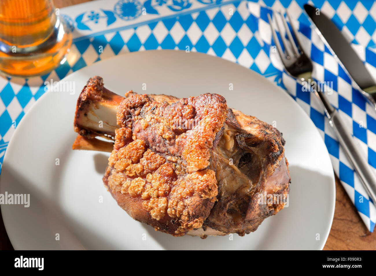 Image of a traditional bavaria grilled Oktoberfest pork hock in Munich Stock Photo