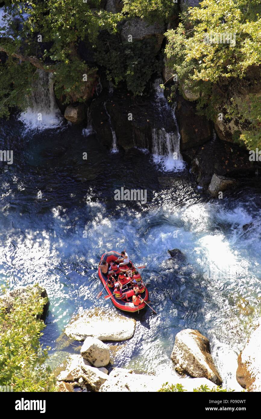 Rapid rafting in Koprulu Canyon, Turkey Stock Photo