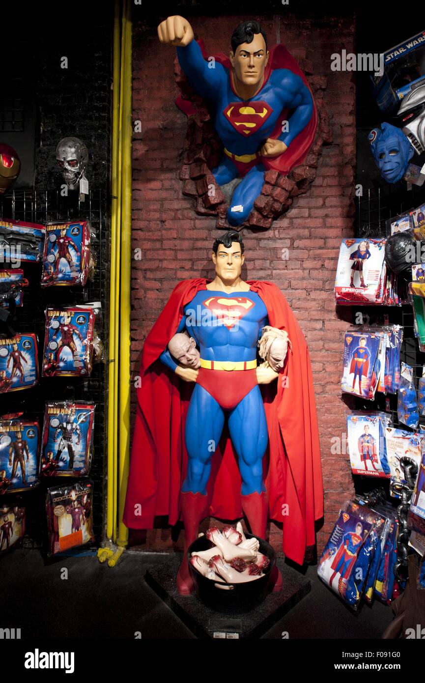 Statue of Superman in Fantasy and Carnival Store at SoHo, New York, USA Stock Photo