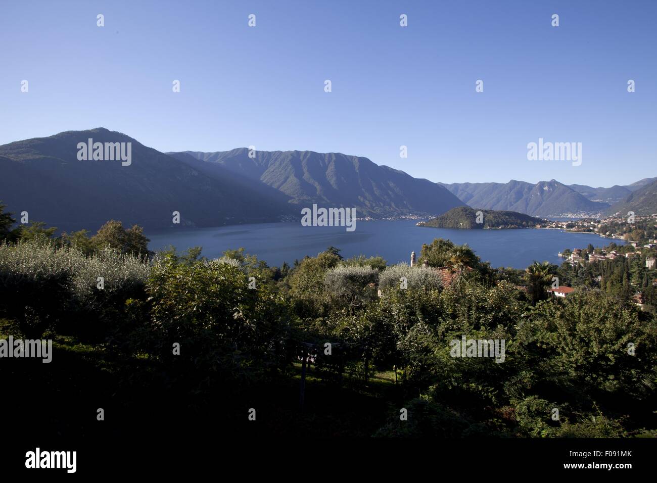 View Of Lake Como From The Terrace Of The Al Veluu Restaurant Italy Stock Photo Alamy