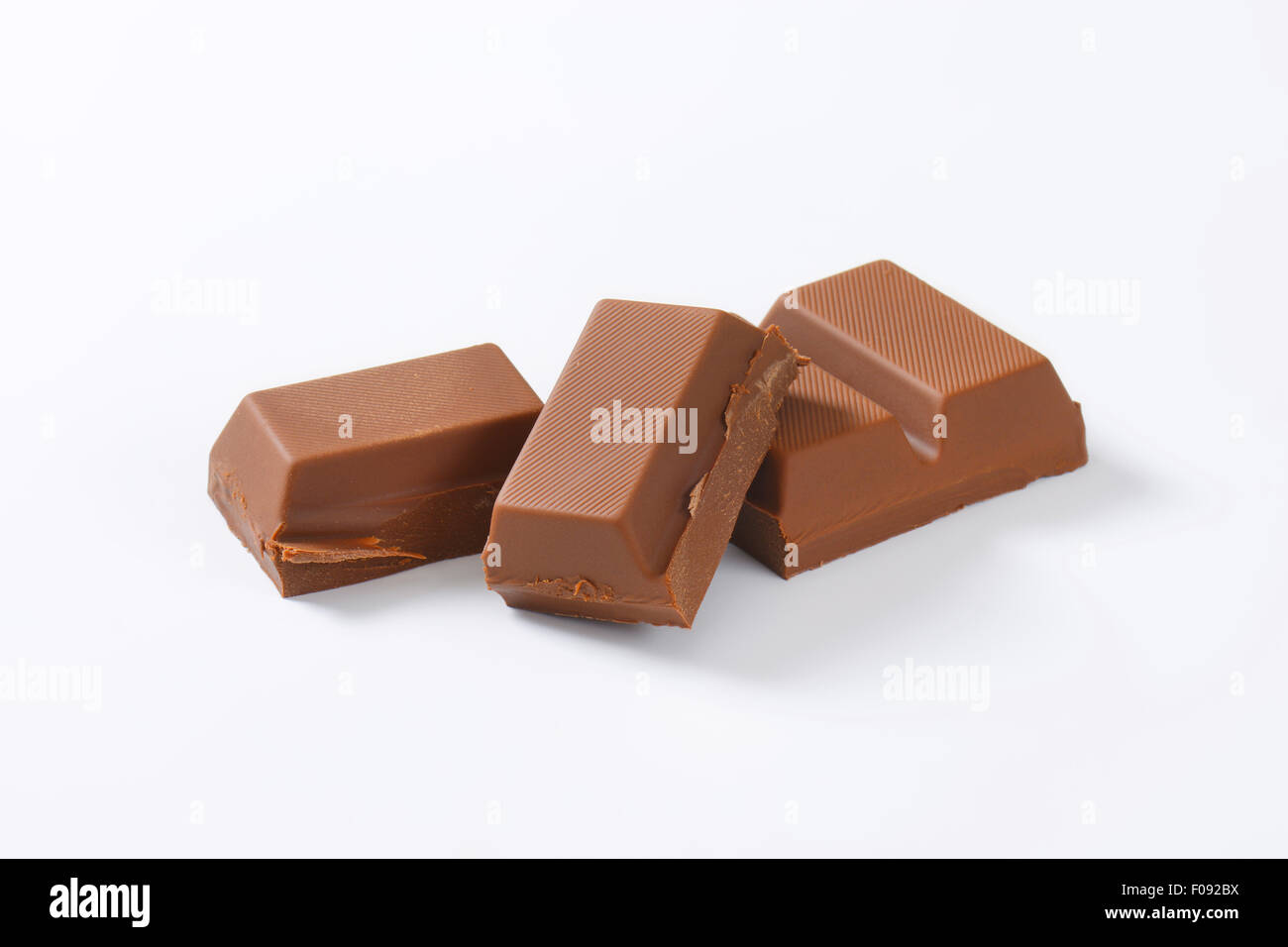 three piece of milk chocolate bar Stock Photo