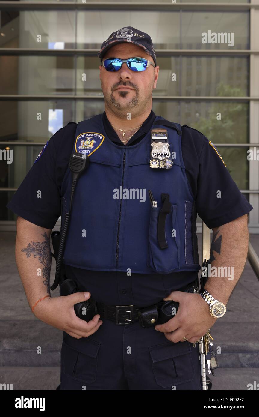 Police officer with store sunglasses