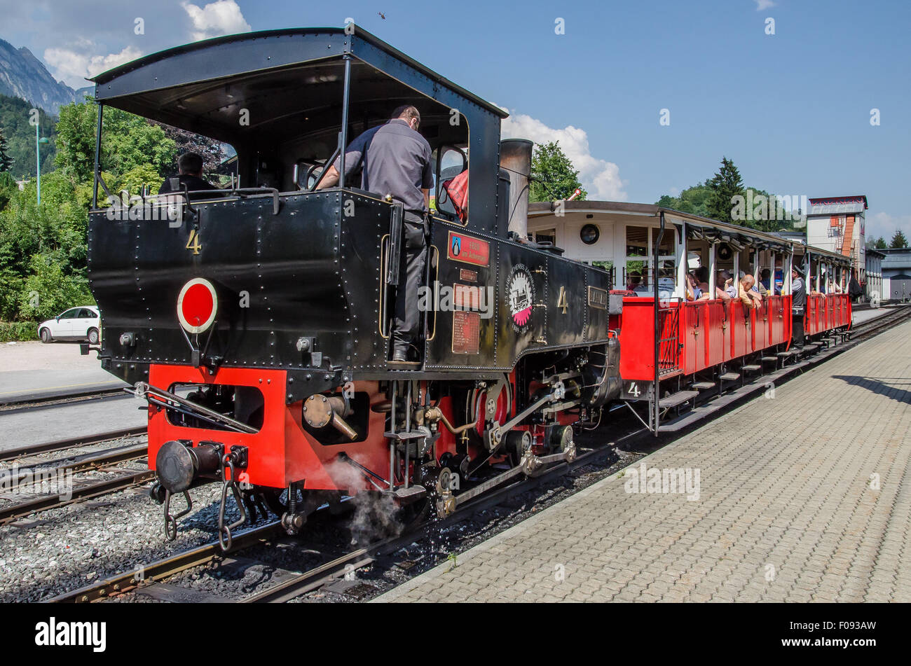 The Achensee Steam Cog Railway makes its way up to Tyrol’s largest lake, driven by the World’s oldest steam cog locomotives. Stock Photo