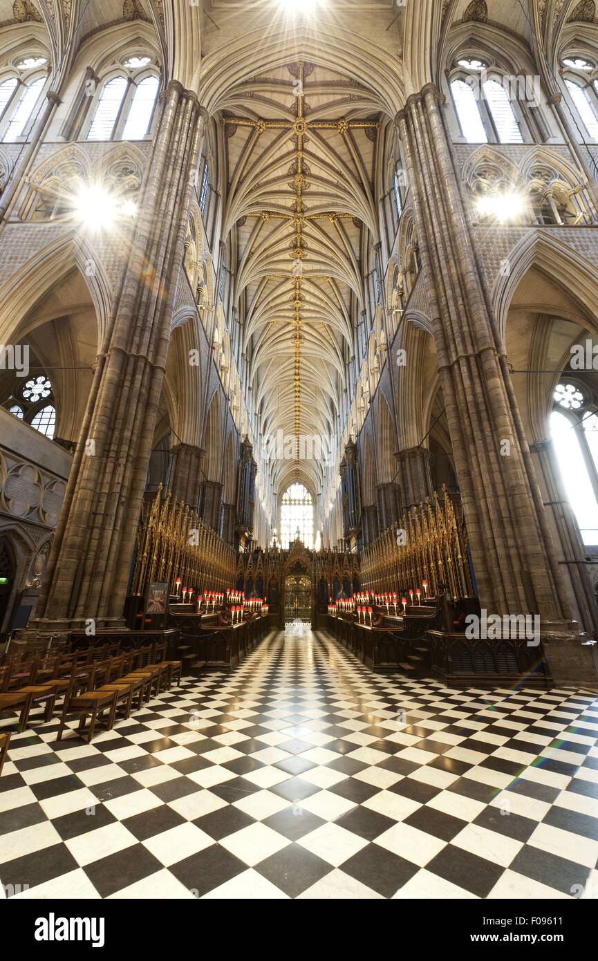Interior of Westminster Abbey, London, UK Stock Photo