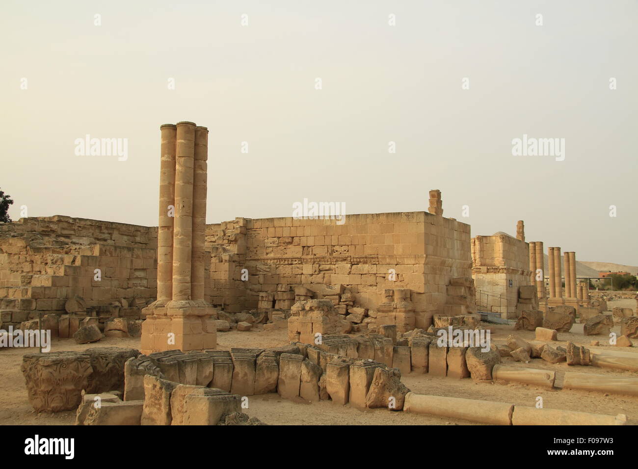 Hisham Palace (Khirbet el Mafjar) in Jericho, built in the 8th century during the Umayyad period as winter resort, and destroyed by the earthquake of 747 AD Stock Photo