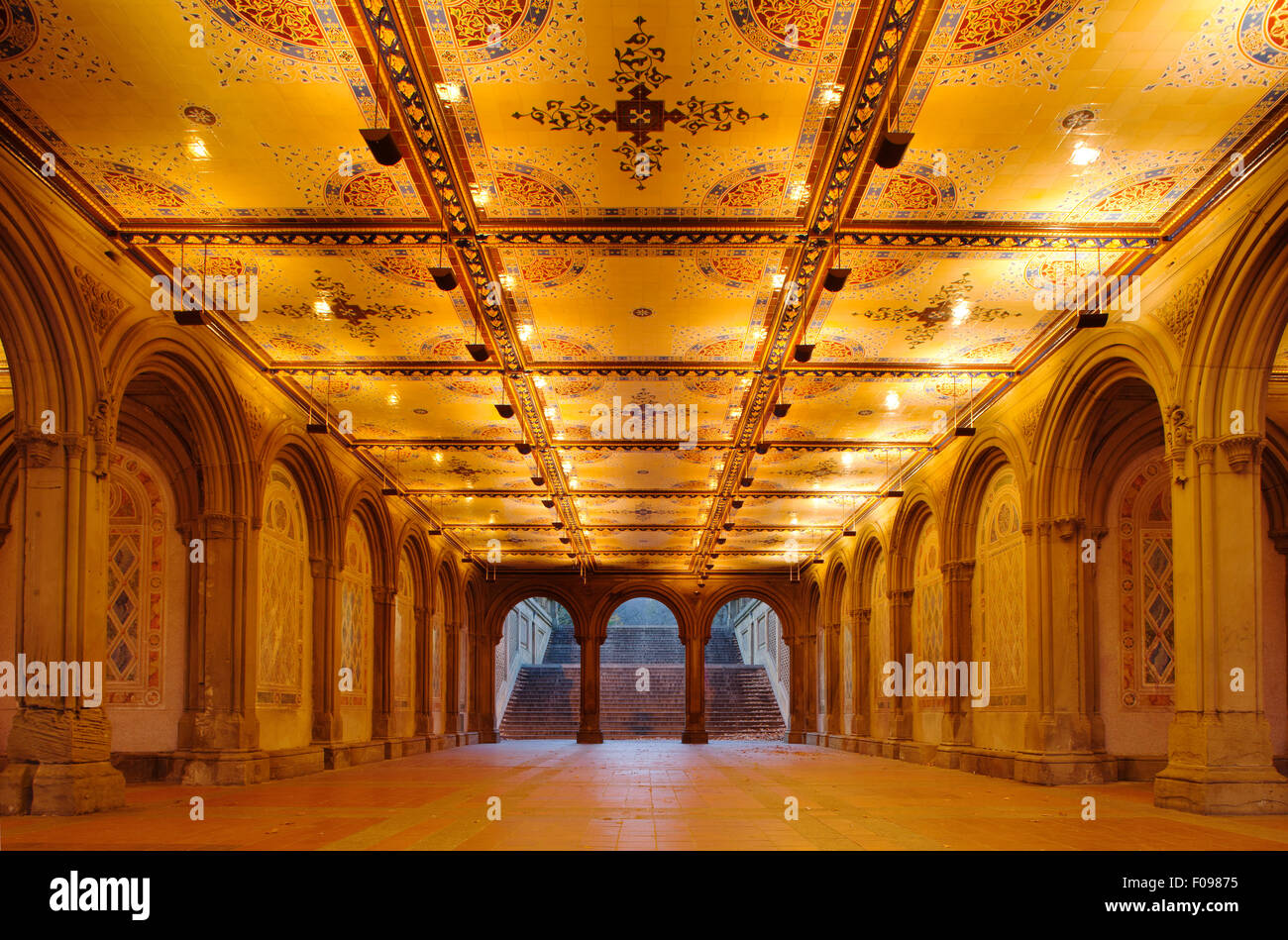 MINTON TILE CEILING BETHESDA TERRACE ARCADE (©JACOB WREY MOULD 1860
