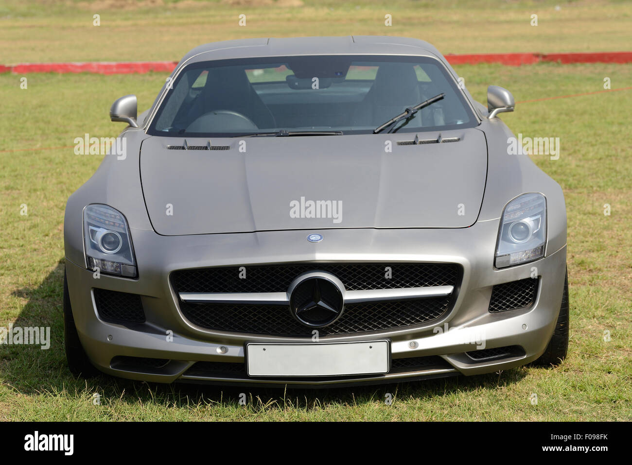 Front View Of Mercedes SLS Amg Stock Photo