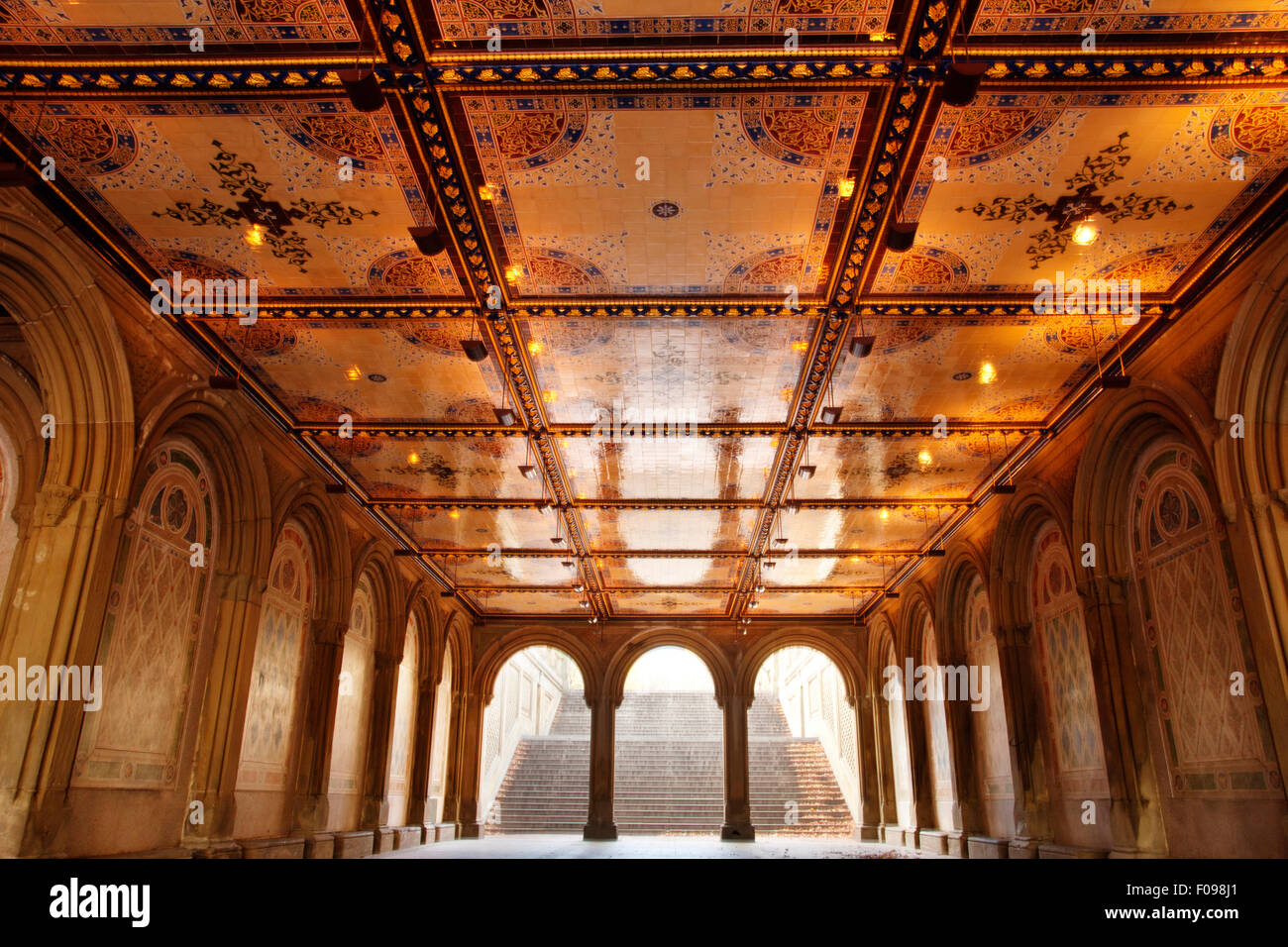 MINTON TILE CEILING BETHESDA TERRACE ARCADE (©JACOB WREY MOULD 1860