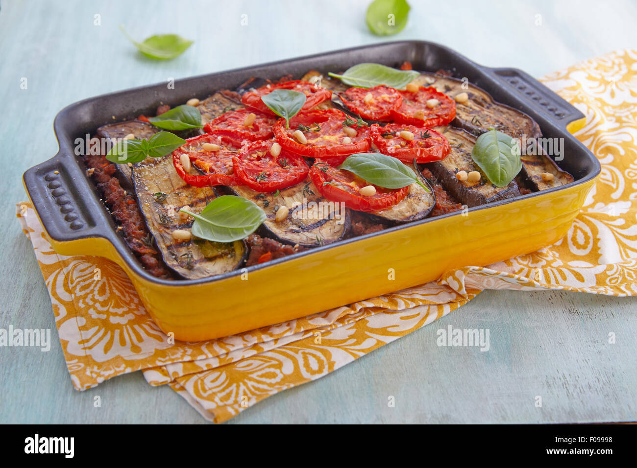 Baked gratin with ground meat and eggplants Stock Photo Alamy