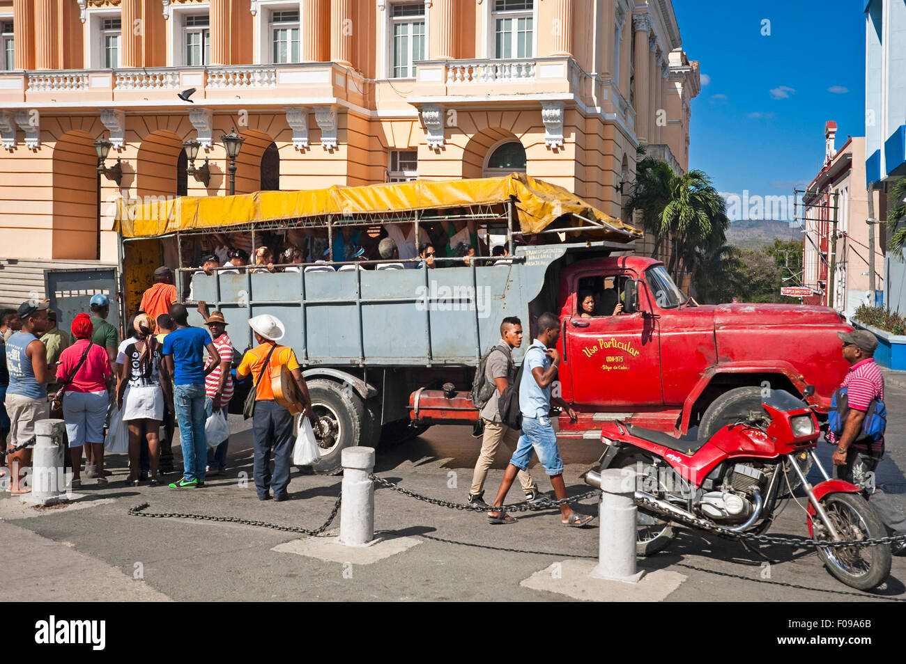 Horizontal streetview in Santiago de Cuba, Cuba. Stock Photo