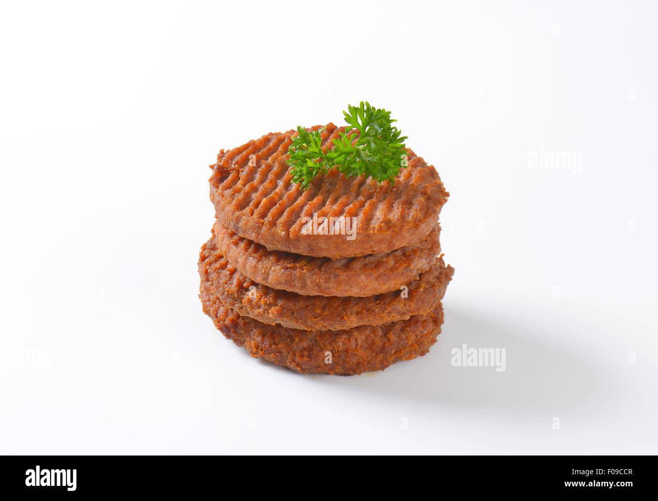 Stack of Grilled Beef Burger Patties Stock Photo Alamy