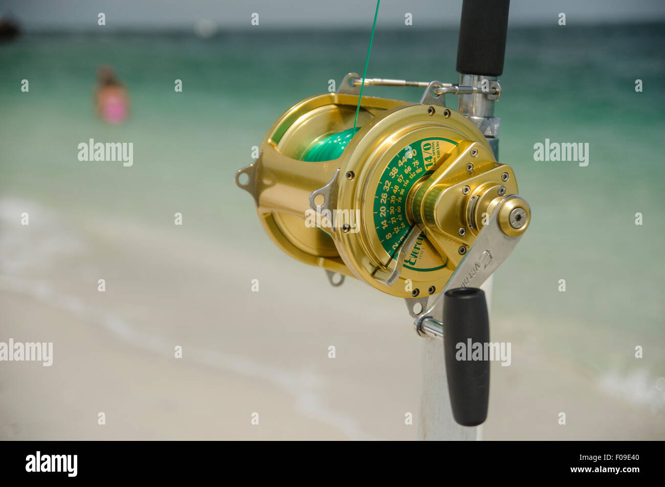 Large rod and reel for shark fishing at Gasparilla Island State
