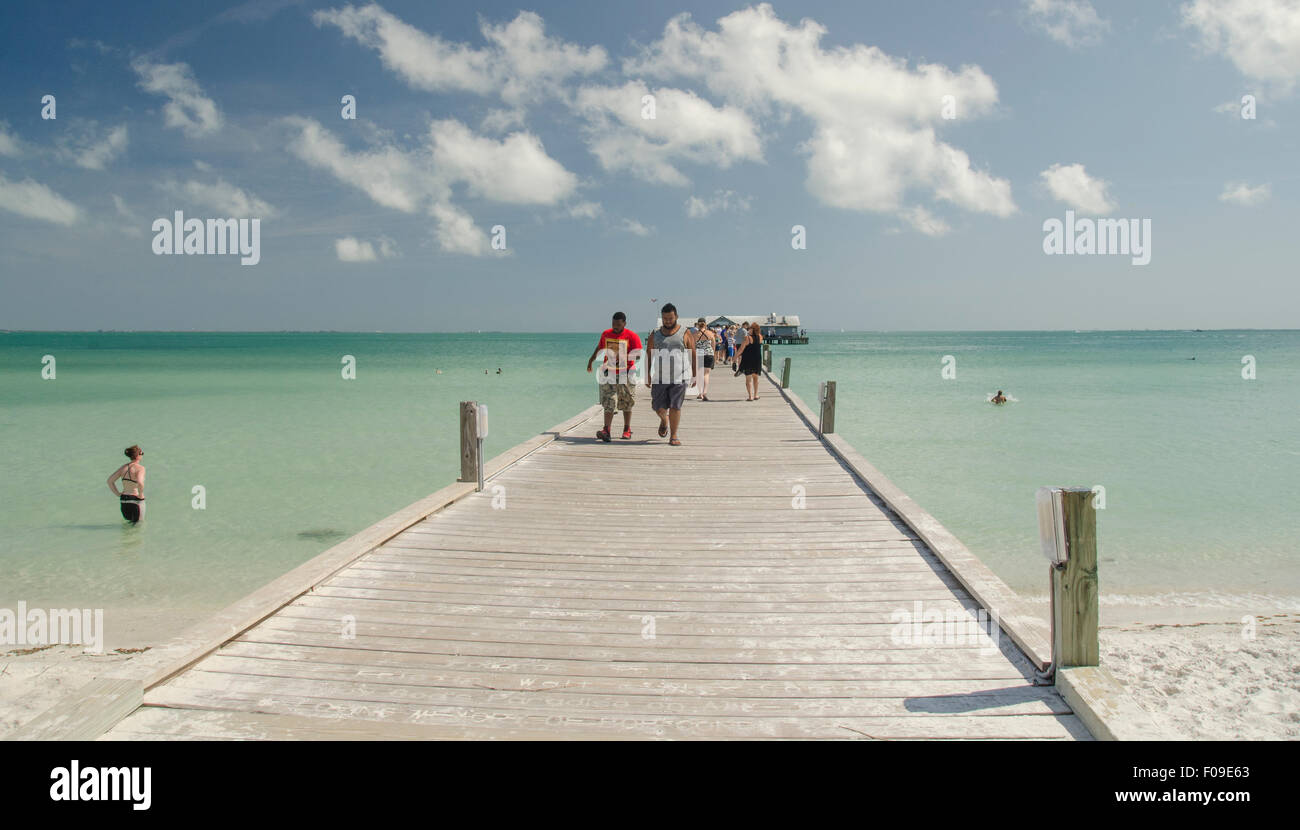 Fishing Pier on Anna Maria Island, Florida. Stock Photo