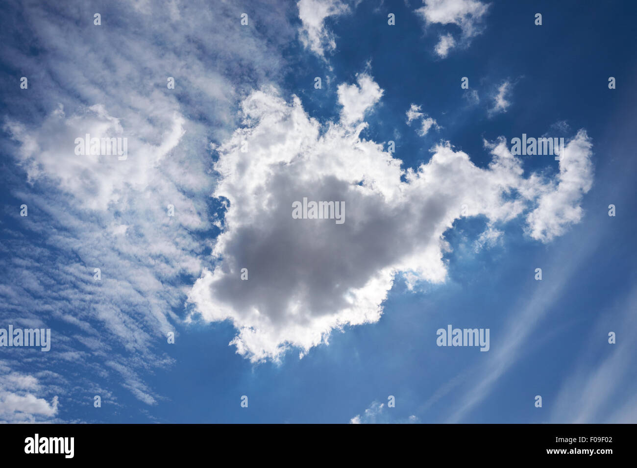 White cloud on dark blue sky Stock Photo