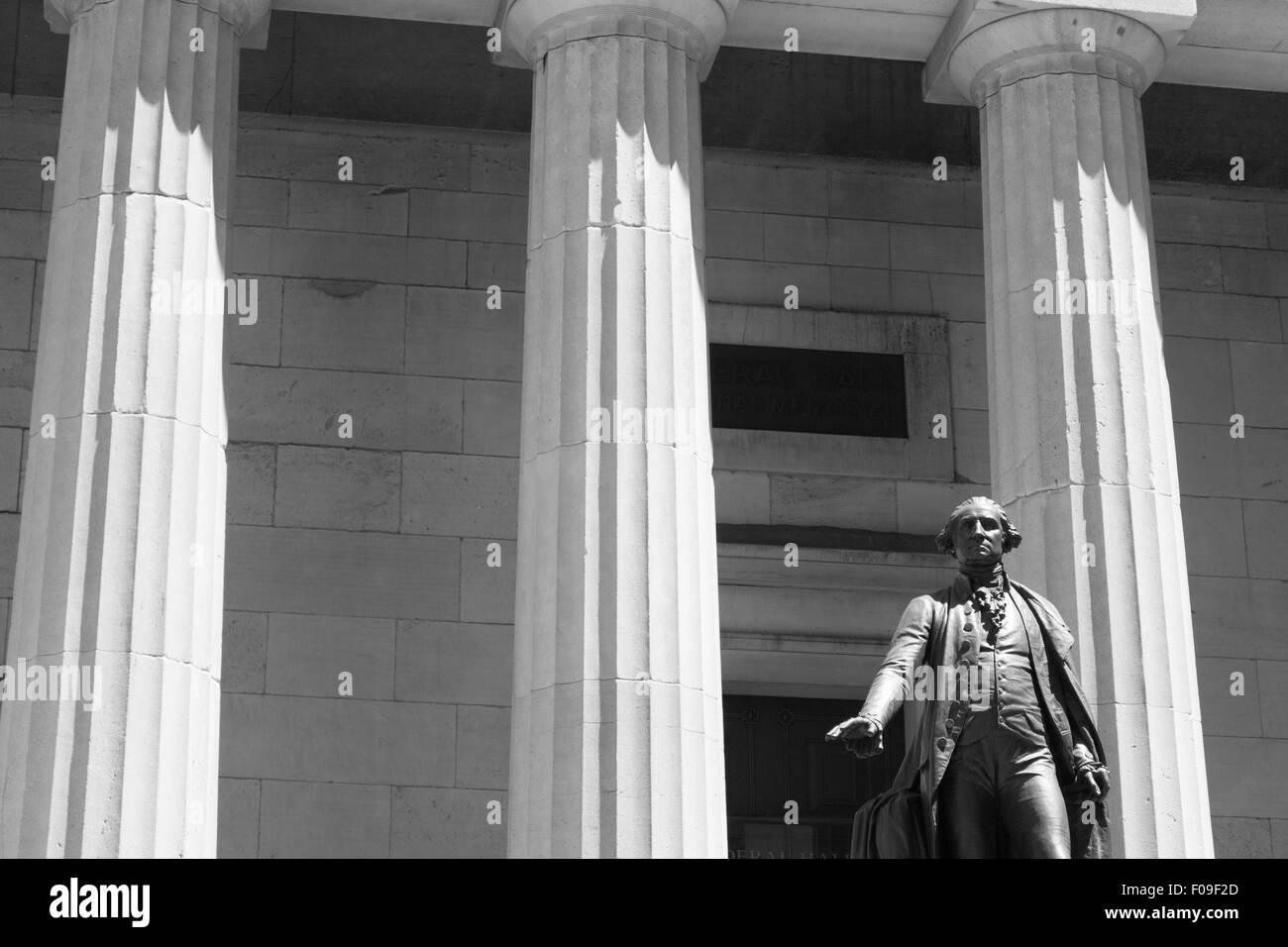 Federal Hall National Memorial was built in the 1700. In front of this building was G. Washington Inaguration as president. Stock Photo