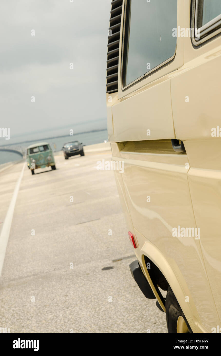 Volkswagens at VW's over the Skyway car show. Stock Photo