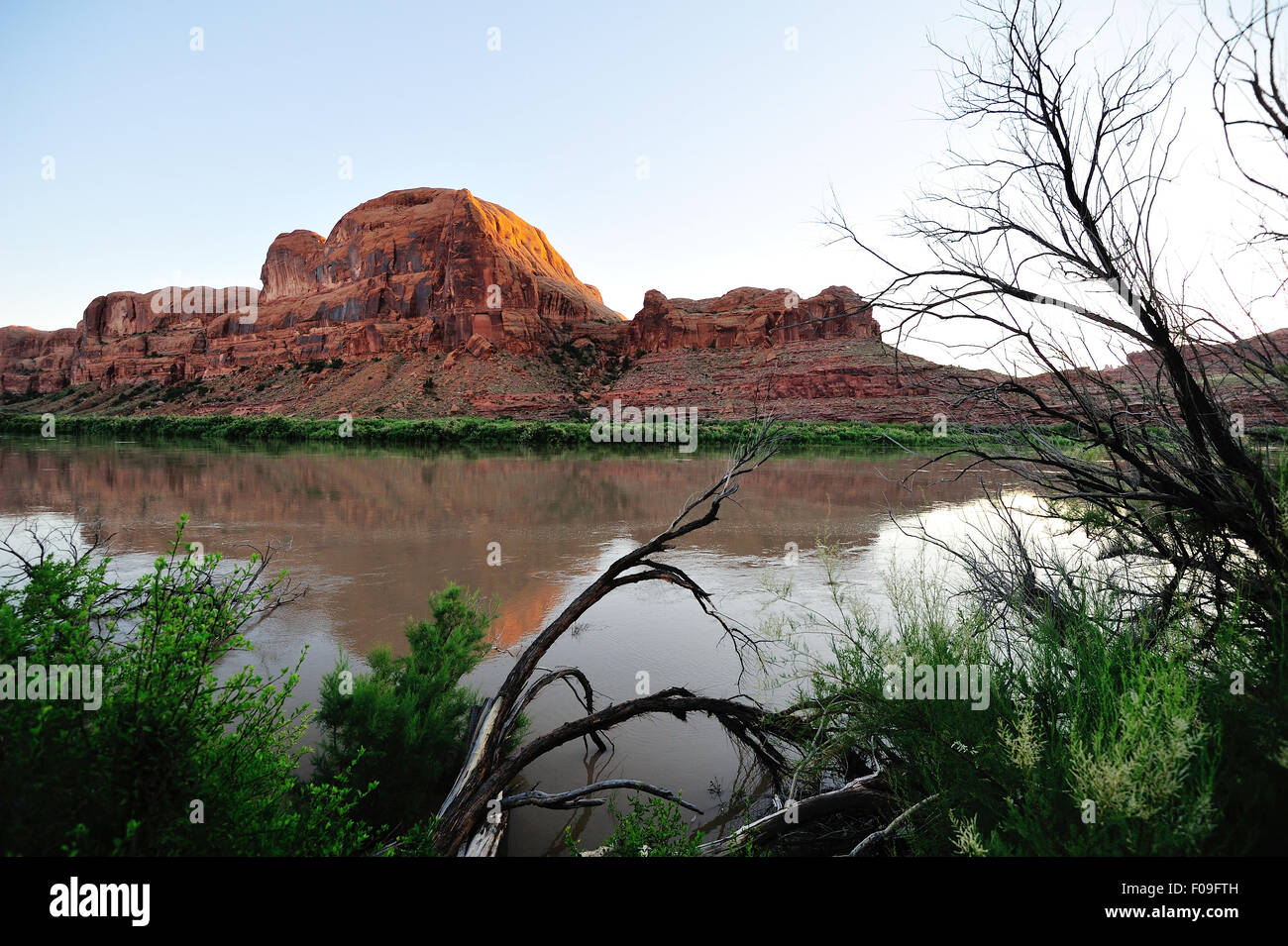 The Colorado River in Moab, Utah, United States.  A major supplier of water for the southwest US. Stock Photo