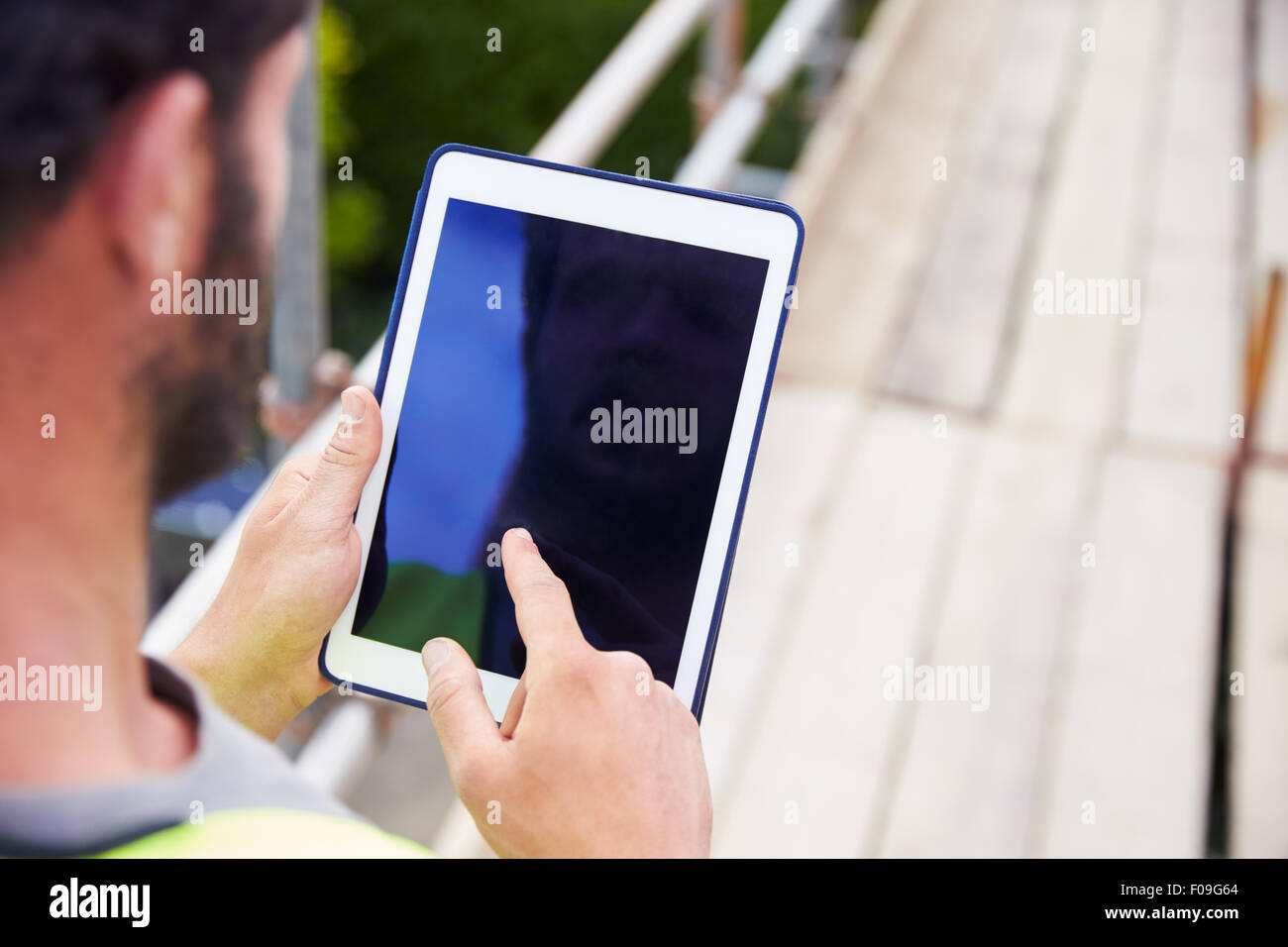 Man planning construction tablet hi-res stock photography and images ...