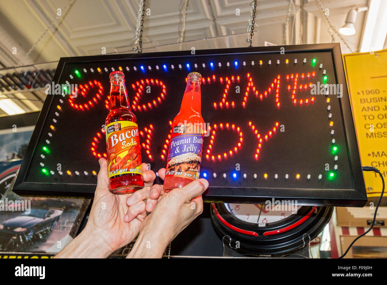 Bacon and peanut butter flavored soda pop sold at Dick's 5 & 10, an