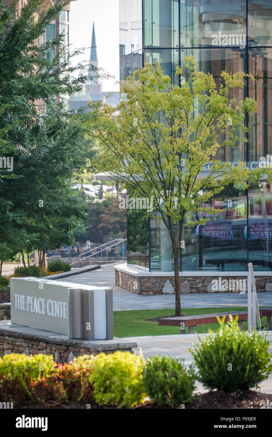 The Peace Center on Main Street in downtown Greenville, South Carolina, USA. Stock Photo