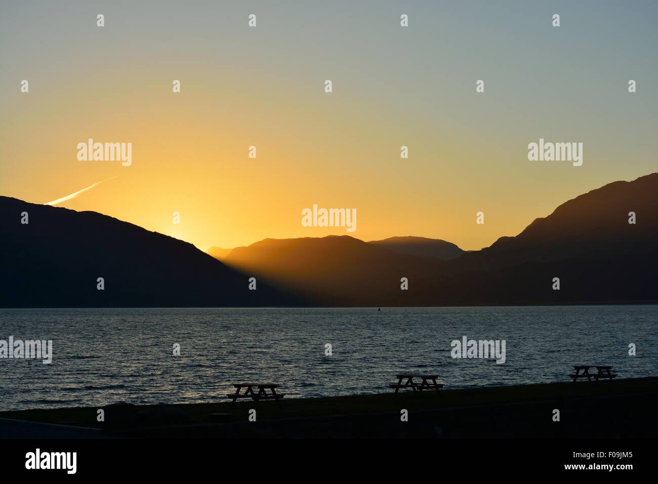 Loch Linnhe sunset, Western Highlands, Scotland Stock Photo
