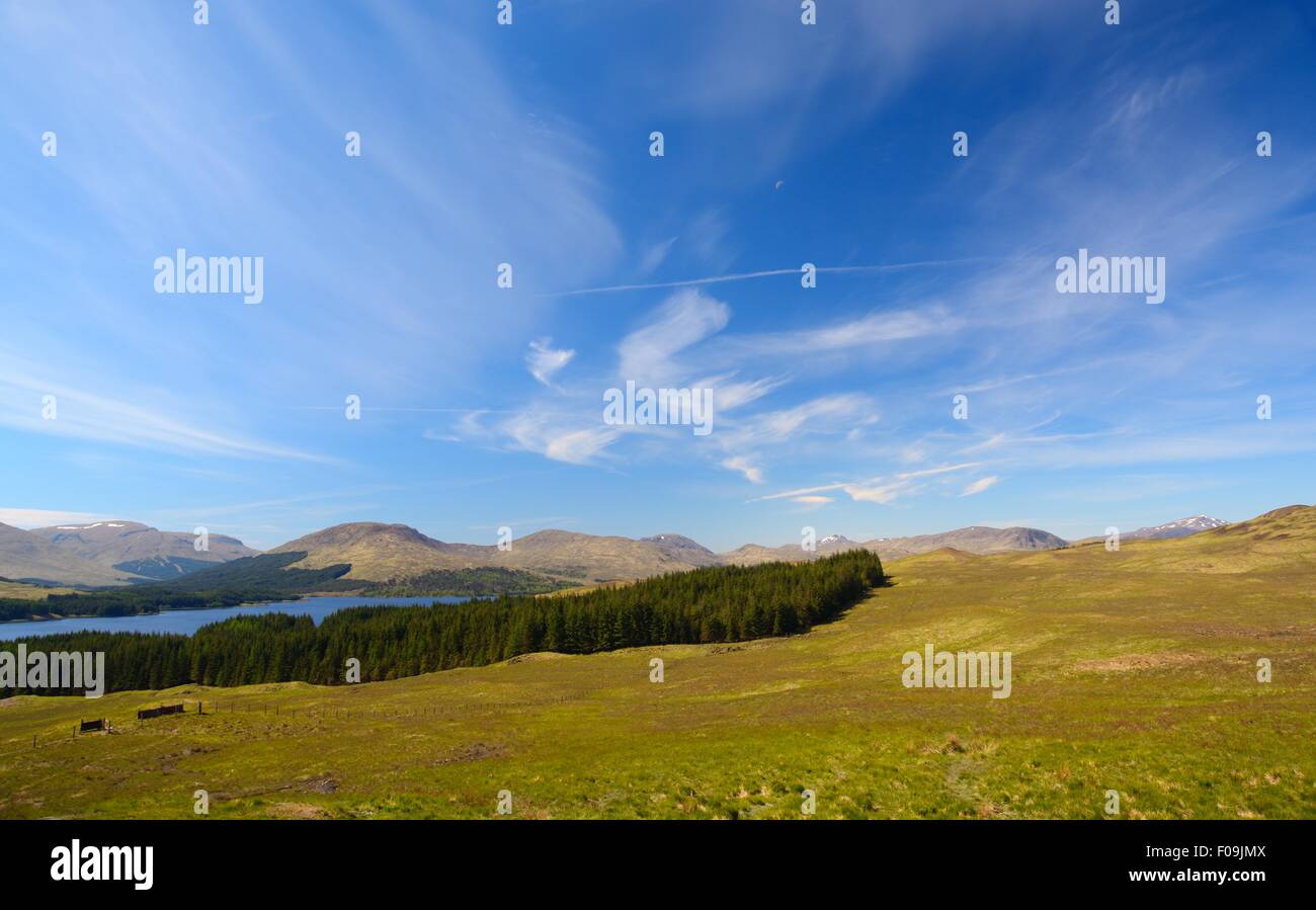 Loch Tulla from the viewpoint car park on the A82 Glen Coe road, Scotland. Stock Photo