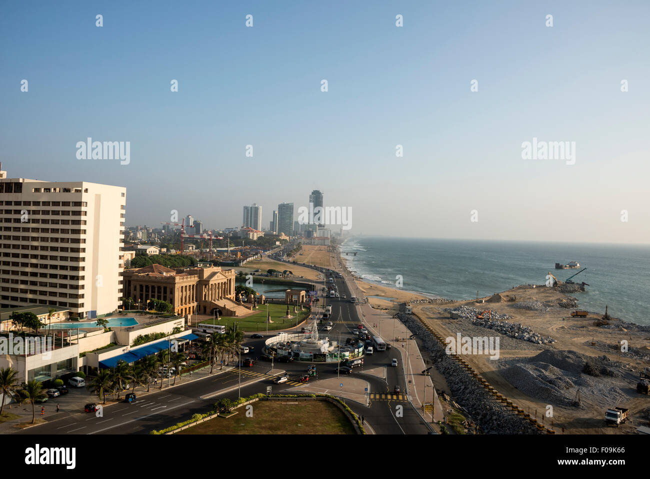 Galle Road is the A2 highway  that runs along the west coast and the Laccadive Sea of Colombo in Sri Lanka Stock Photo