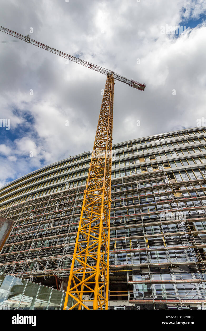 Office or business modern building in construction, Prague Stock Photo