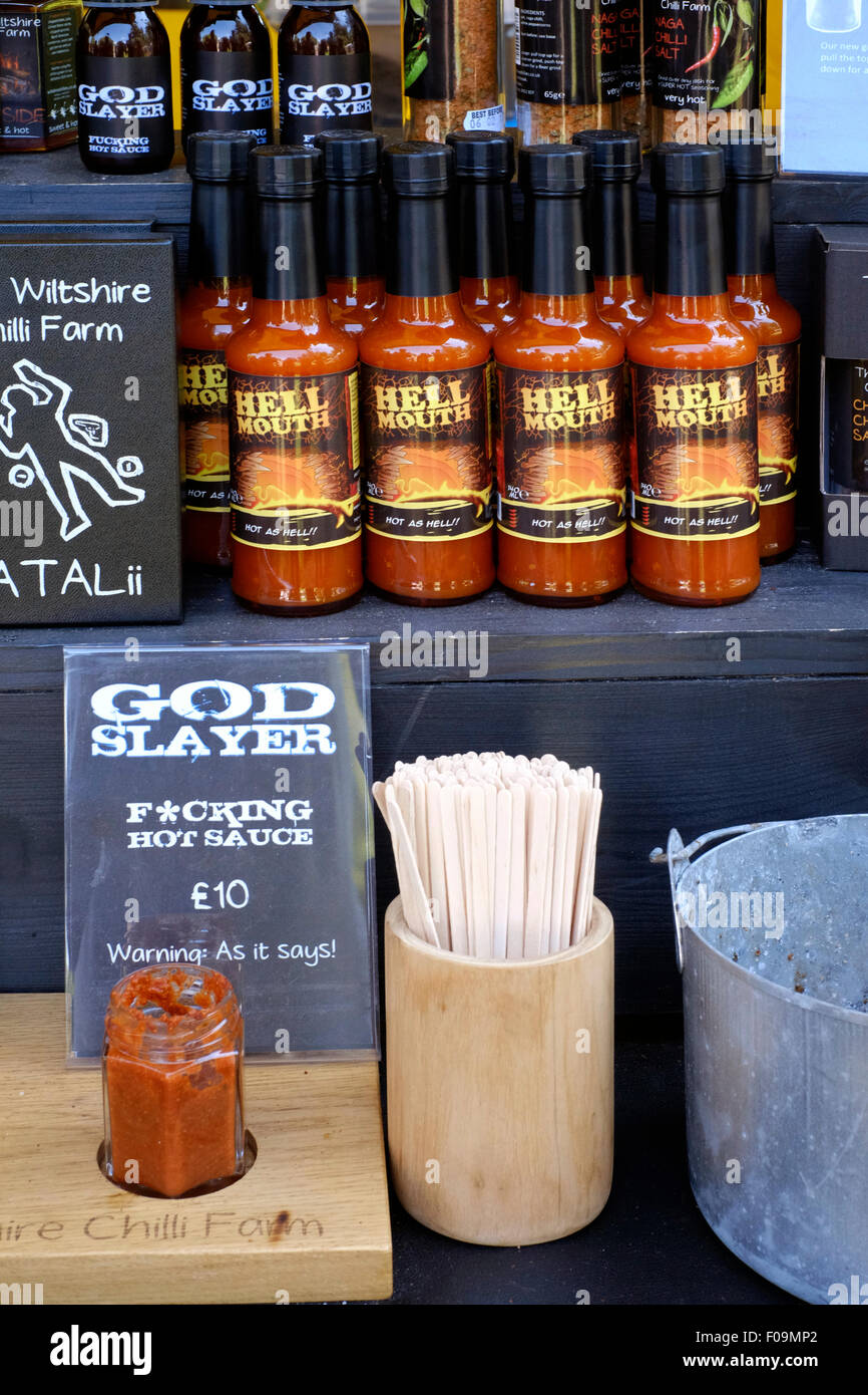 hot sauce for sale at the chilli fiesta festival at west dean gardens near chichester west