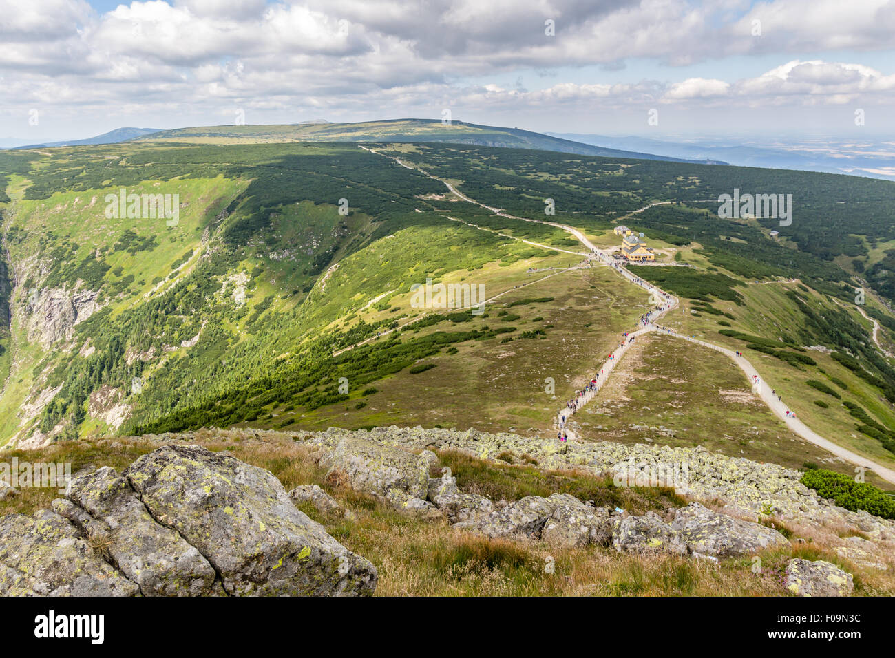 Landscape with mountains in national park Snezka / Sniezka - Krkonose / Karkonosze in Czech republic / Poland Stock Photo