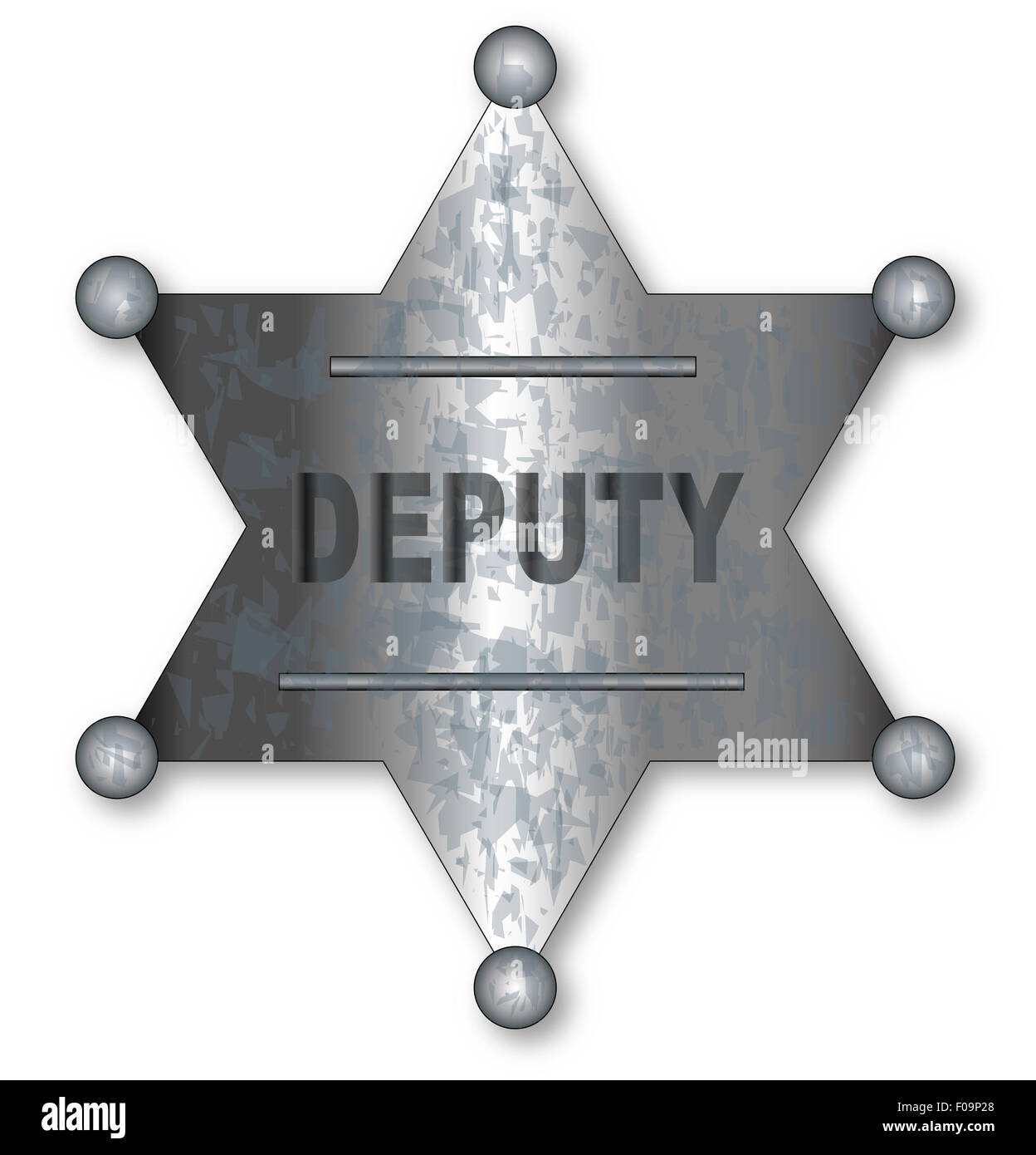 A US wild west sheriff badge with the text deputy Stock Photo