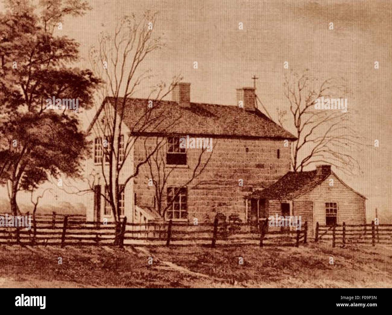 Carthage, Illinois jail, circa 1885.  Site of Joseph Smith's murder, Mormon Founder and Prophet Stock Photo