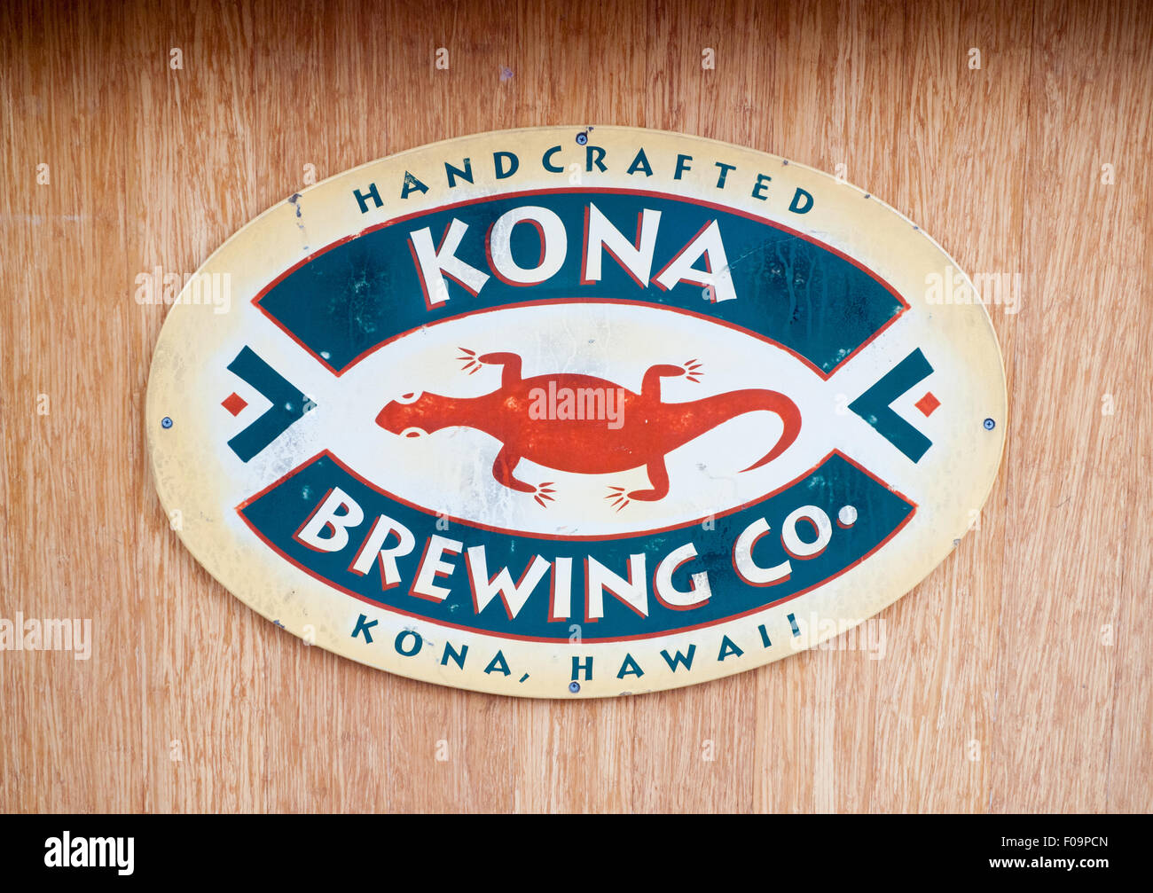 A sign depicting the logo of the Kona Brewing Company Stock Photo Alamy