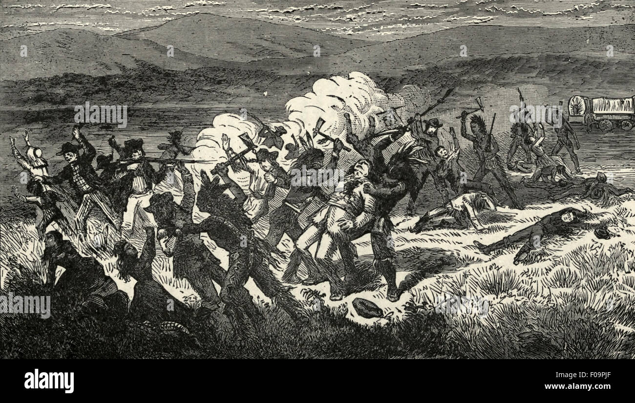The Mountain Meadows Massacre, Utah Territory, 1857 Stock Photo