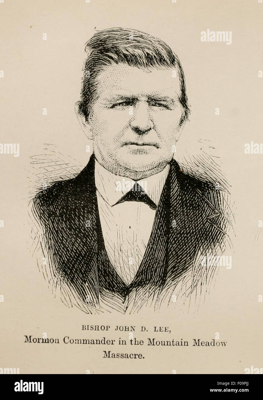 Bishop John D Lee - Mormon Commander in the Mountain Meadow Massacre, Utah, 1857 Stock Photo