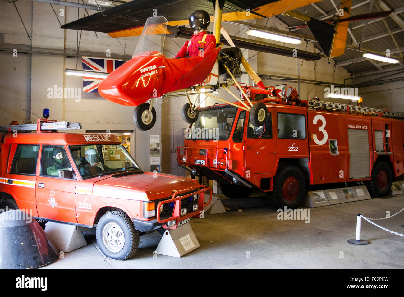 Manston airfield history museum. Interior of hanger housing the museum ...