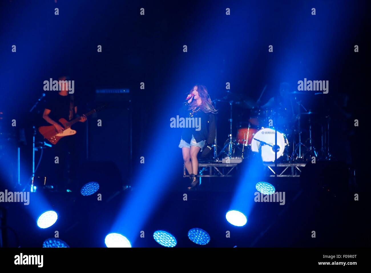 Taipei, Taiwan, China. 10th Aug, 2015. A Mei attends the Live! Larger than Life concert in Taipei, Taiwan, China on 10th August, 2015. Credit:  TopPhoto/Alamy Live News Stock Photo