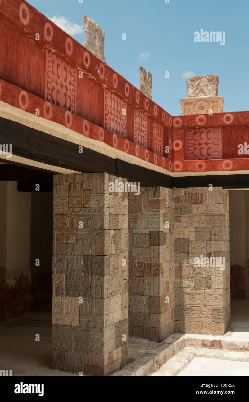 Restored Palacio Quetzalpapalotl, Teotihuacan, Mexico Stock Photo