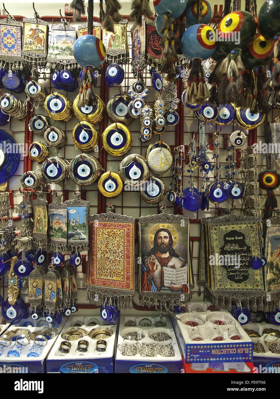 Blue eyes accessories shop in Grand Bazaar, Eminonu, Beyazit, Istanbul