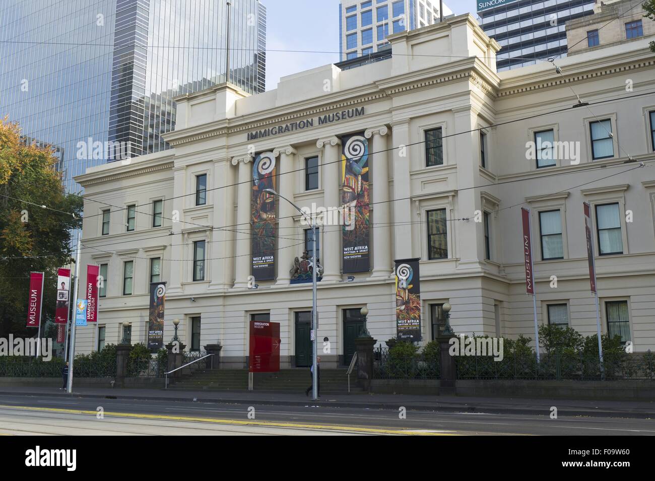 View of Immigration Museum in  Flinders Street, Melbourne, Victoria, Australia Stock Photo