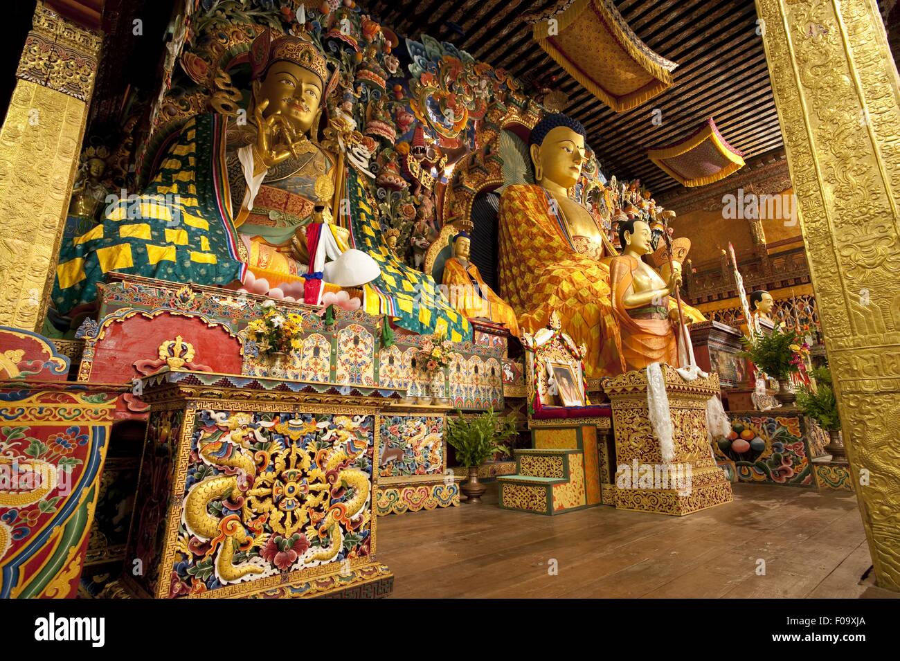 Buddha statue in Punakha Dzong, Bhutan Stock Photo