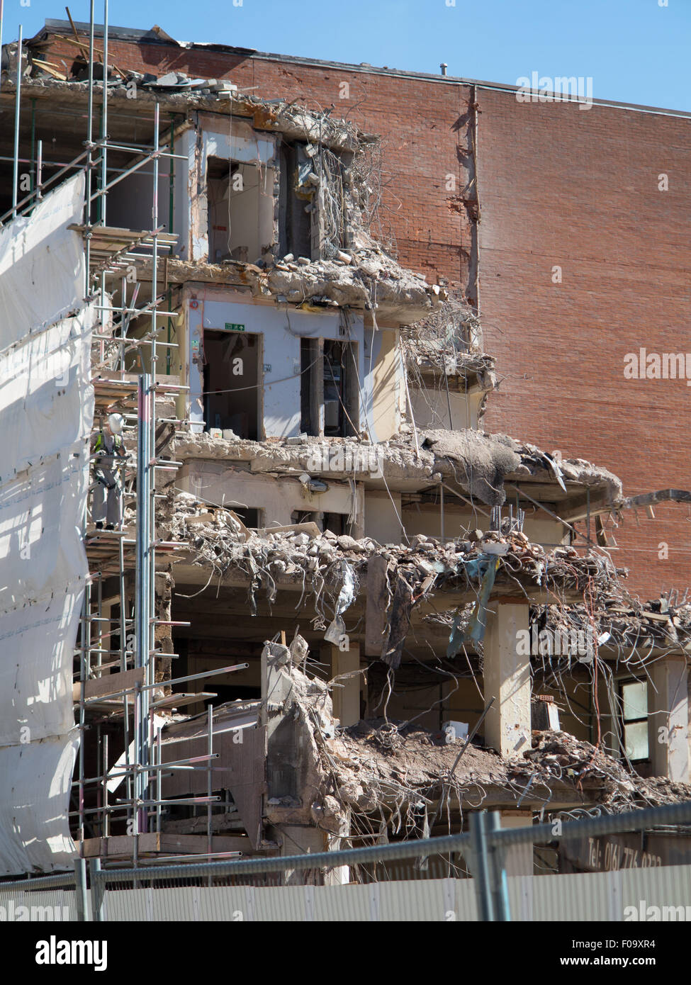 Building demolition in Manchester City Centre Stock Photo