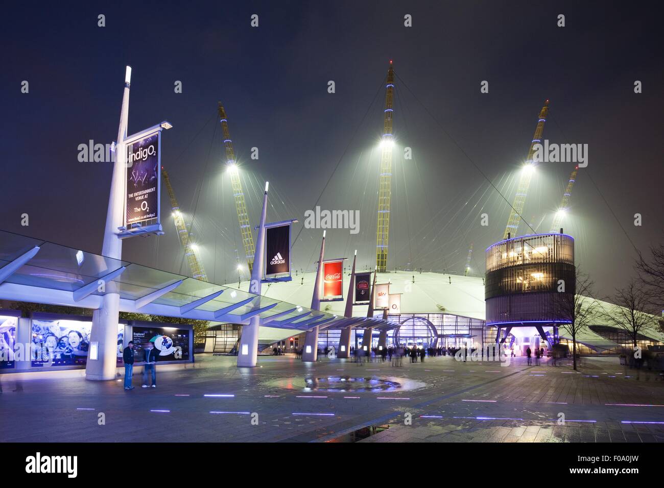 View of O2 Arena and Millennium Dome at night, London, UK Stock Photo ...