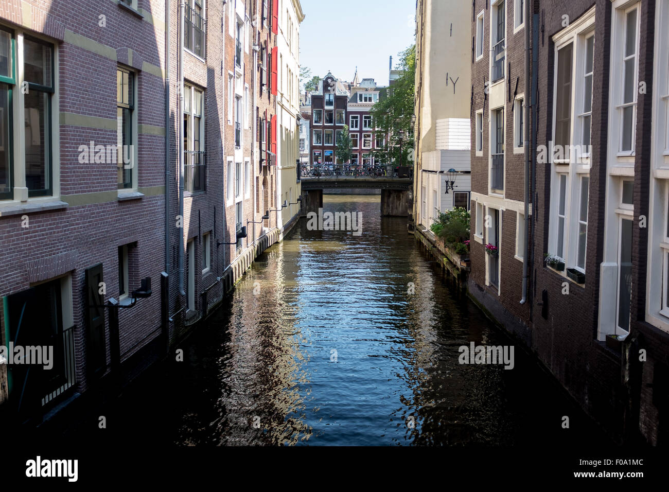 Canal view in Amsterdam city centre, Holland Stock Photo